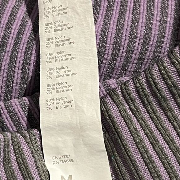 Fabletics Leggings Womens Size M Purple Gray Mid Rise Full Compression Athleisur - Picture 2 of 7